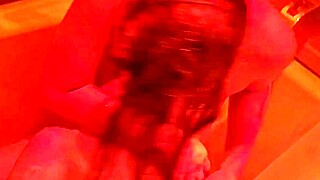 wanna see this skinny slut gag on stranger cock with piss shower and titty fuck?