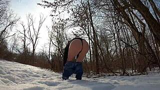 Arctic Milf Whaletail Ass Flashing Jeans Public Outdoor Fetish