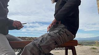 accidental outdoor blowjob cum fast in mouth risky homemade couple sex
