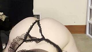 goth teen 18+ fat ass tease in lingerie, wanna see it spread?