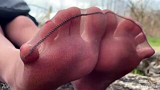 Forest Goddess Pantyhose Foot Tease