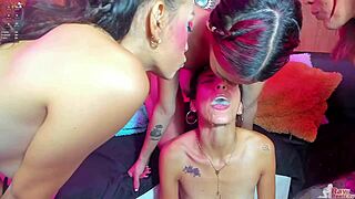 Gorgeous Ladies Explode in Hardcore Lesbian Orgy