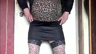 shy bisexual crossdresser in stockings didn't want his secret swap exposed