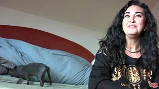 street lady turns bedroom slut swallowing cum from monster cocks