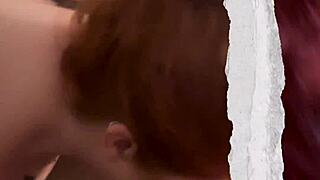 man, this chubby ginger milf with big pierced nipples gags on my cock and drains my balls dry