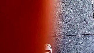 look at her flashing no panties on street bus in skirt pigtails