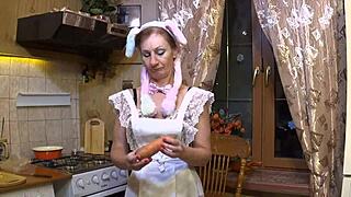 careful carrot prep by mature amateur hands