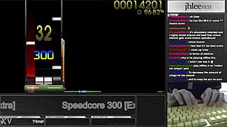 jhlee0133 crushes osu mania speedcore 300 dt 95.06