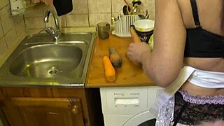 careful carrot prep by mature amateur hands