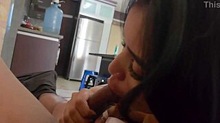 Sexy Shorts Whore Swallows Cum