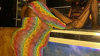 mistress grabs stubborn bar girl for toy punishment in garage full vid