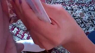 Your throbbing cock gets bound tight in steel femdom lock for eternal denial tease