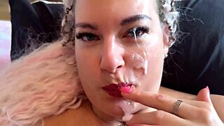 lenushka doll's massive tits drowned in unreal eye cumshot nightmare mess