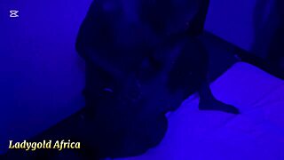 horny black babe's wet pussy takes monster cock doggystyle in passionate threesome