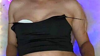 transexual dressed up strokes her thick cock