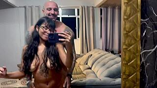 Magrinha rabuda asks, ready to fuck her tight on stepdad's huge tattooed cock till facial cum?