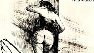 vintage erotic scenes from antique retro films unfold slowly