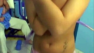 skinny college teen rides cock cowgirl then takes doggystyle facial in gym