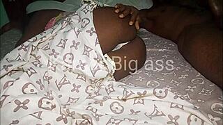 Morning Quickie with Ebony Teen's Big Ass and Natural Tits