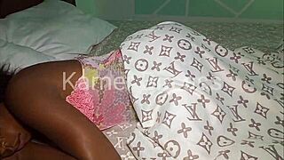 Morning Quickie with Ebony Teen's Big Ass and Natural Tits