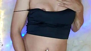 transexual dressed up strokes her thick cock