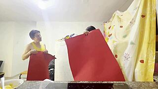 i rip clothes and fuck friend's juicy ass on valentine's!