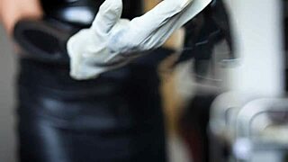 imagine slipping into these tight latex gloves with me