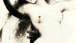 vintage erotic scenes from antique retro films unfold slowly