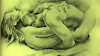 vintage erotic scenes from antique retro films unfold slowly