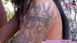 My wild outdoor threesome with German brunette and blonde teens