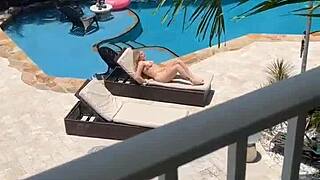 jill taylor sneaks petite poolside ride on best friend's stepdad
