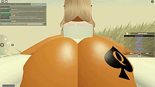Big Ass Blonde Bent Over for Anal Doggystyle Deepthroat Cum in Roblox Porn