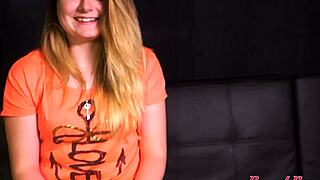 curvy blonde coed rachel strips teases hairy pussy then sloppy rimjob swallows cum