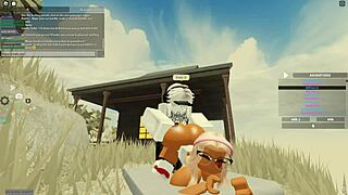 Big Ass Blonde Bent Over for Anal Doggystyle Deepthroat Cum in Roblox Porn
