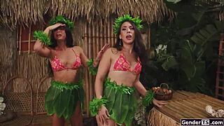 Castaway hits shemale island—will you survive their raging horniness?