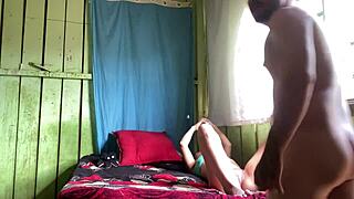 homemade brazilian girlfriend moans during ass cumshot