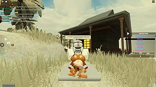 Big Ass Blonde Bent Over for Anal Doggystyle Deepthroat Cum in Roblox Porn