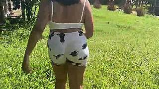 chubby latina farts loud outdoors big ass rips in public nature gas