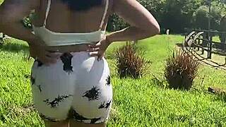 chubby latina farts loud outdoors big ass rips in public nature gas
