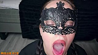 amateur milf sucks husbands pent up load after 3 days swallows all millie fox