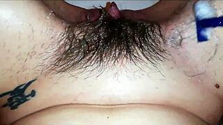 Shaving My Extreme Hairy Big Clit Cunt Close Up Watch It Get Smooth