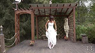 Fucking My Pussy On Wedding Day He Cums All Over My Bride Dress Before Ceremony