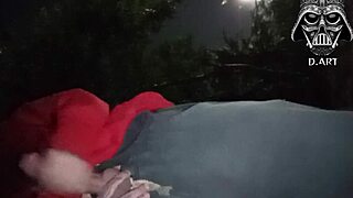 brazilian brunette dominates huge cock outdoor in forest