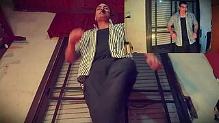 i'm strokin my monster cock sexy dancin pelvic thrusts at mic feelin so hot