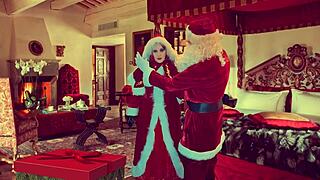 granny carmen claus gets missionary creampie christmas pov fuck
