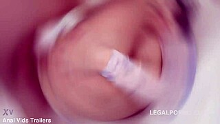 Ariel adams gaping asshole takes balls deep anal creampie and cum swallow