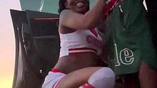 Cheerleader screams for huge dick in afterlife!