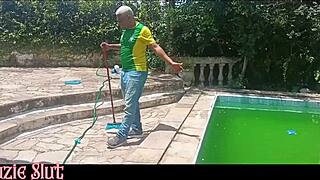 the pool guy cleaned then filled my ass so good