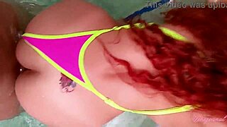 bikini girlfriend takes huge bbc anal at public pool
