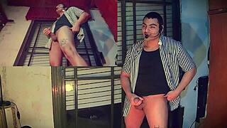 i'm strokin my monster cock sexy dancin pelvic thrusts at mic feelin so hot